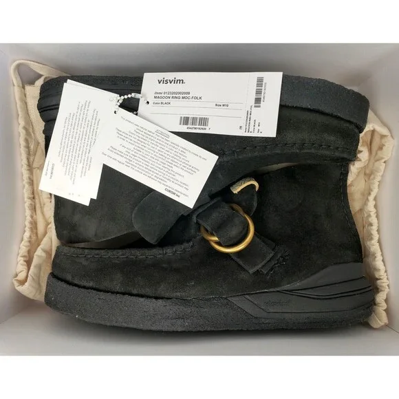 VISVIM Magoon Ring Moc Folk Men\'s Suede Ankle Boots in Black Size 10 Visvim | Shoes | Visvim Magoon Ring Moc Folk Mens Suede  main image 4